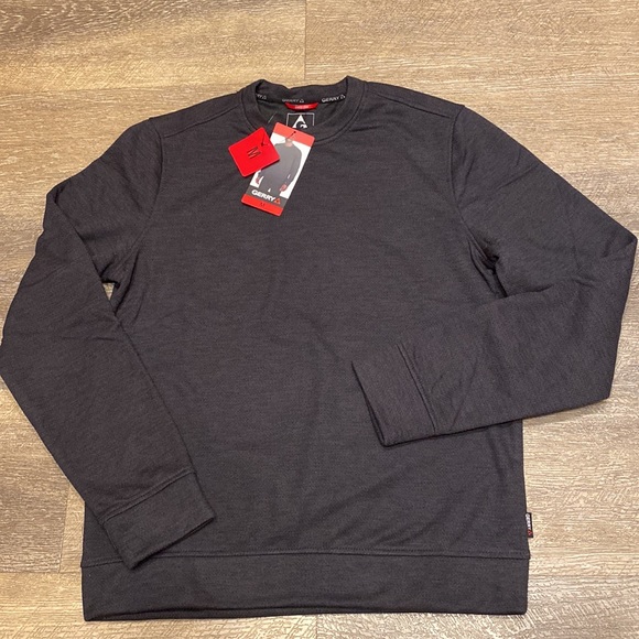 NWT Gerry Men’s Textured Crew Sweatshirt in Black Size M - Picture 2 of 6